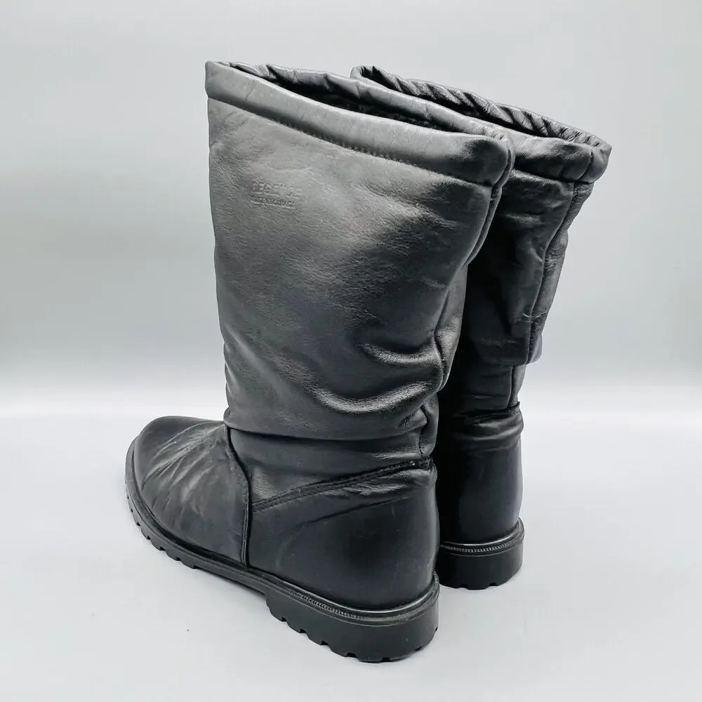 Regence Boots Women 6 Black Leather Mid Calf Vtg Insulated Winter Snow Shoes